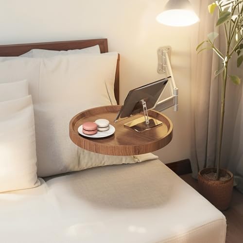 Table ronde pliante murale marron de 28 cm pour gain de place