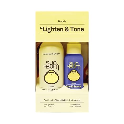 Sun Bum Lighten and Tone Travel Kit - Blonde Hair Lightener and Tone Enhancer - Enhances Hair Color and Shine while Neutralizing Brassy Tones - UV Protecting - Vegan and Cruelty Free (4 oz, 1.5 fl oz)