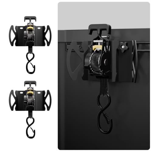 Rotating Retractable Ratchet Straps Fit for Toyota Tacoma Accessories 20052026 Toyota Tundra 20082026 & Jeep Gladiator 20202026 Tie Down Straps with Swivel Ratchet Heavy-Duty Truck Bed Anchors