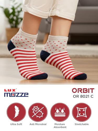 Image of Orbit Ankle Length Socks for Men |Made With Durable & Breathable Cotton | Ideal for Gym, Running, Office | 3 Pair -Multicolor