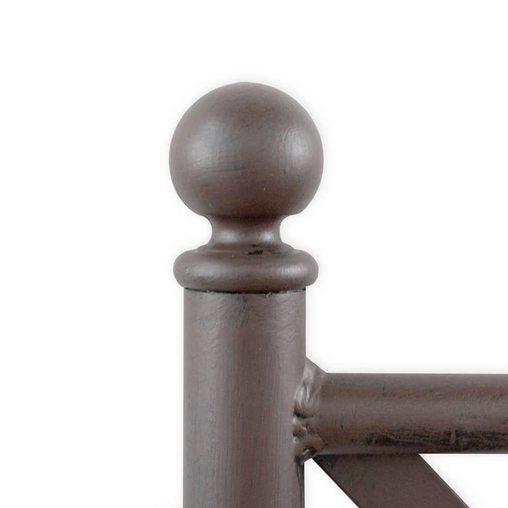ElHerrero Cabecero de Forja para Cama de 135 Cm Negro con Pátina de Cobre, Modelo Sofía, de Hierro con Diseño Elegante, Sencillo y Clásico de Cruces y Líneas. Económico y Fácil de Limpiar.