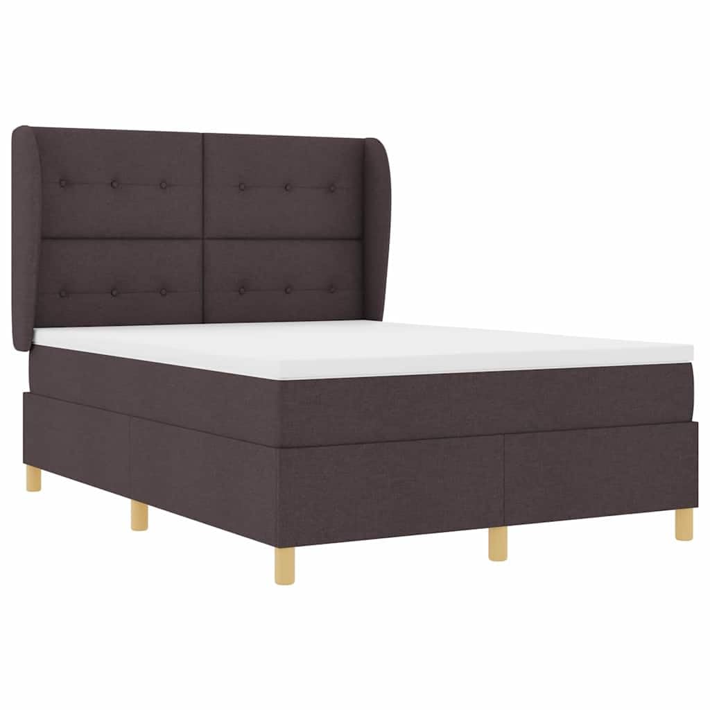 Holzrahmen höhenverstellbares Kopfteil Boxspringbett Dunkelgrau 160x200 cm | Boxspringbett mit Matratze Dunkelgrau 90x190 cm Dunkelbraun King Size Holzstoff Lattenrost Höhenverstellbar Komplettset mit
