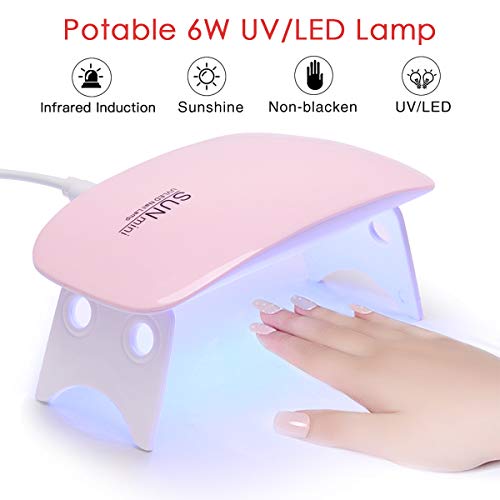 Nagellack Gel Set, MYSWEETY 15ml 8 Farben Nagel Gel UV Rosa Nagelverlängerungsgel für Anfänger French Kit, mit 6W LED/UV… – Bild 6