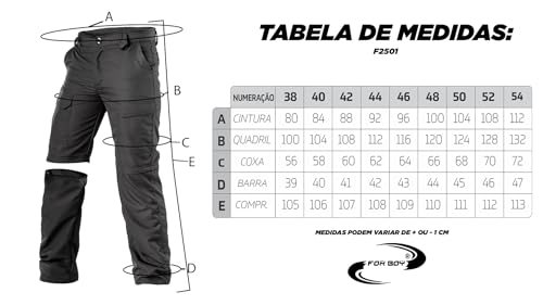 Calça/bermuda de Pesca Cargo Reforçada Modular RipStop Fishing Fox Boy (BR, Numérico, 54, Plus Size,