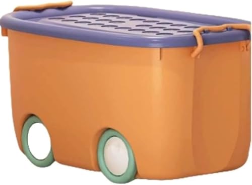 AZIEBAY 収納箱、大容量 蓋付 防塵防潮 車輪付移動便利 洗浄容易 耐用 衣類・おもちゃ等雑貨収納可 積み重ね可能プラスチック製 雑貨室・リビング・ベッドルーム・キッズルーム等場所対応、実用性と空間の有効活用の両立は大きな魅力となります。お気軽にご購