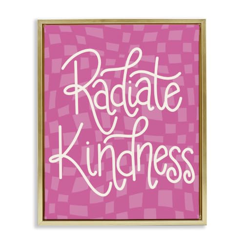 Radiate Kindness Pink Checkered, 25 x 31 Inch Canvas in Floater Frame