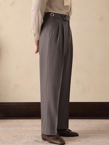 Men's Classic Slim Fit Dress Pants Straight Formal Pants Elastic Waist Suit Pants3