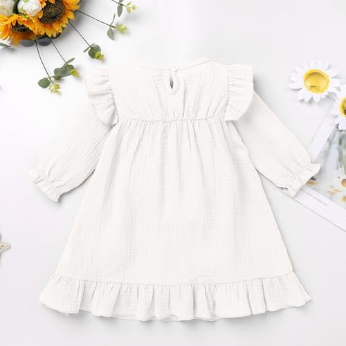 Toddler Baby Girl Mexican Dress Long Sleeve Floral Embroidery Dress Cinco de Mayo Fiesta Birthday Party Dresses3