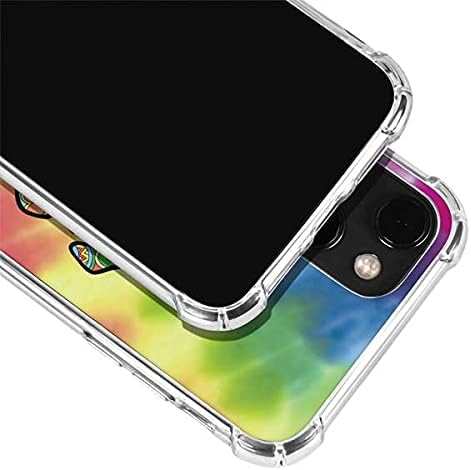 Skinit Clear Phone Case Compatible with iPhone 13 - Officially Licensed Liquid Blue Tie Dye Peace & Love Design