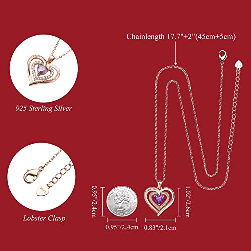 Gxlilp Necklaces For Women 925 Sterling Silver With Birthstone Zirconia, Birthday Valentines Day Gift Anniversary Jewelry For Women Wife Girlfriend Girls #TOP3