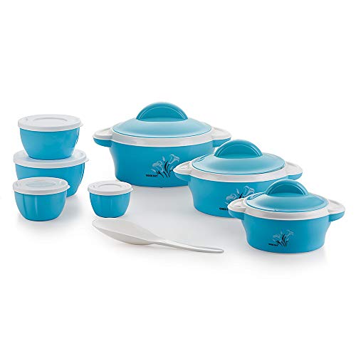 Image of Good Day Plastic Casserole with Container - 150ml, 250ml, 400ml, 650ml, Set of 8, Blue