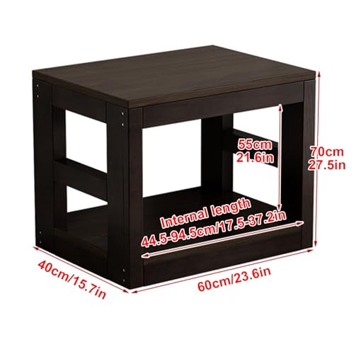 Support d'aquarium bois massif marron 60x40 cm charge lourde 880 lbs