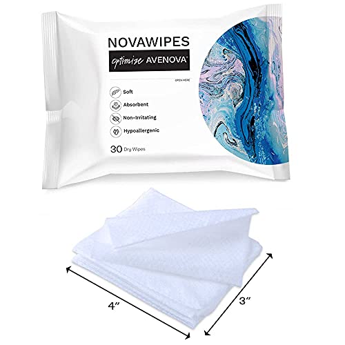 Avenova NovaWipes - Dry Eyelid Wipes - Non-Irritating, Durable & Absorbent Multi-Layer Eyelid Cleansing Wipes for Use with Avenova Spray, 30-Count