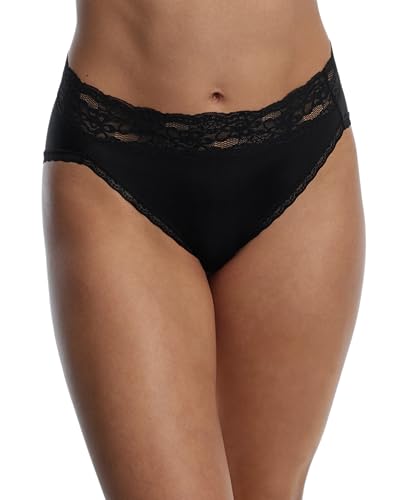Skarlett Blue Women's Goddess Lace Trim French Cut Brief 372241, Black, XL