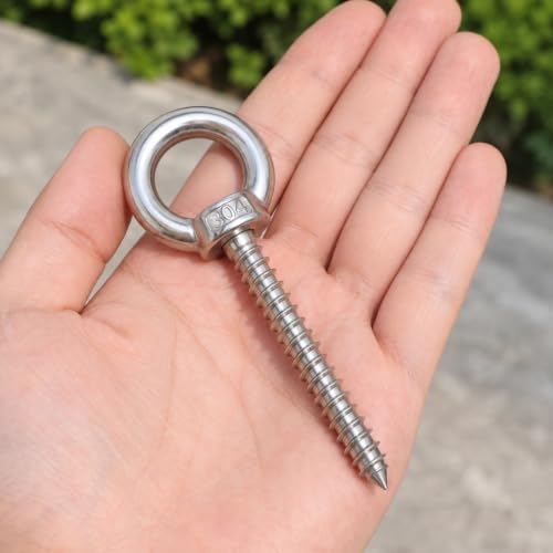Heavy Duty Eye Hooks, Eye Bolts for Wood Capacity 500 Lbs 4PCS 4 Inch by Zyghjort - Used condition - Image 3