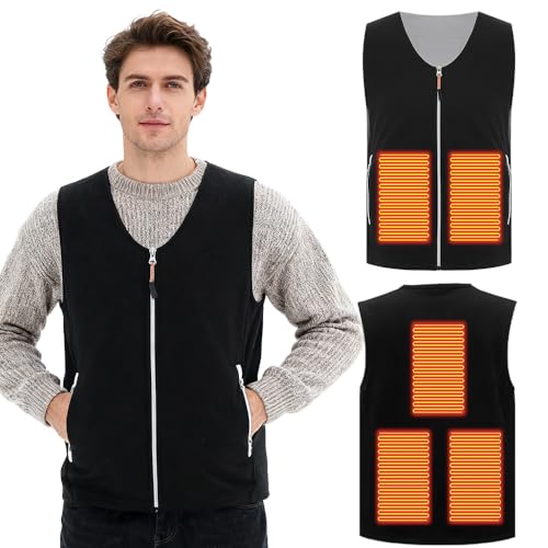 DAJASD Uppvärmd väst för män och kvinnor, elektrisk USB-uppvärmd väst,