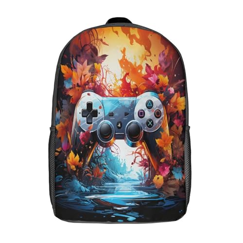 Sac à dos d'école primaire pour filles de 43 cm avec grande capacité style gaming