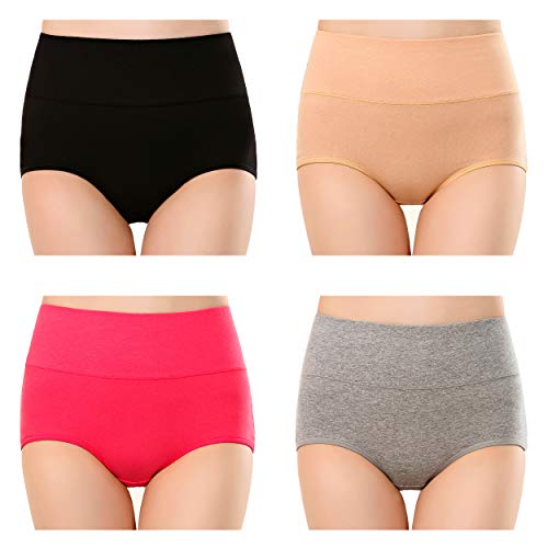cauniss Womens High Waist Cotton Panties C Section Recovery Postpartum Soft Stretchy Full Coverage Underwear(5 Pack) - Image 2