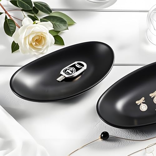 Yeeliv Black Ring Dish Key Dish for Hallways, Jewelry Tray Key Tray Organizer,Bathroom Room Hallway Decorative Accessories Key Dish,Key Bowl for Hallways,Jewellery Dish(Oval) - Cosy Home Interiors Yeeliv Black Ring Dish Key Dish for Hallways, Jewelry Tray Key Tray Organizer,Bathroom Room Hallway Decorative Accessories Key Dish,Key Bowl for Hallways,Jewellery Dish(Oval) - Image 5