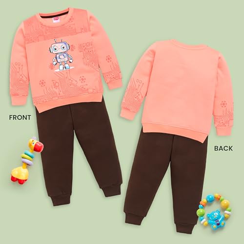 Image of LuvLap Baby Boys Full Sleeve Sweatshirt & Pyjama Set Pack of 1