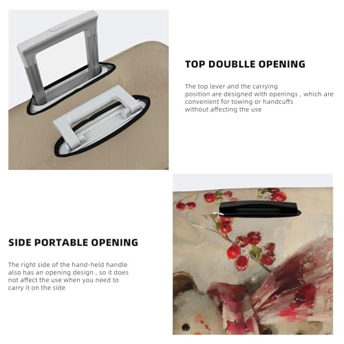 Snowman With Hat Scarf Red Berries Elastic Travel Luggage Covers Dustproof Scratch-Resistant Suitcase Protector Fit 22-24 Inch3