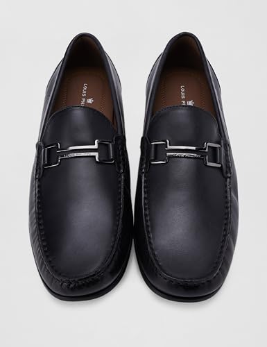 Image of Louis Philippe Men Premium Leather Breathable Lining Material Anti Slip Flat Heel Rubber Sole Formal Loafers
