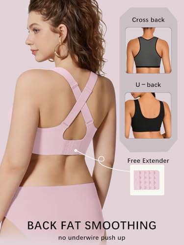 COCOMARTS Jelly Bras for Women No Underwire Full Coverage Push Up Seamless Bralettes Comfortable Supportive Tshirt Bra Pink 4X-Large — view 3