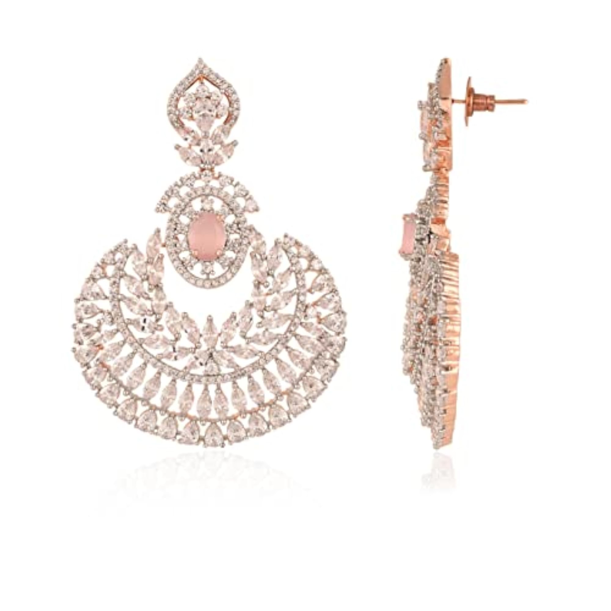 Women's Heavy Gold Plated Chand Bali Traditional Earrings, Gift for Her