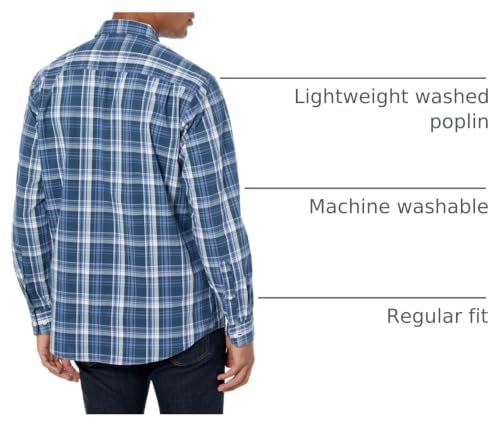 Image of Amazon Essentials Men's Regular-Fit Long-Sleeve Casual Poplin Shirt, Button Front, Business Casual, Collared