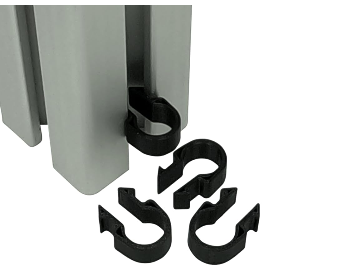 Clips Para Fijación De Cables En Perfil De Construcción. Fijación Rápida Con Función Push Click. Abrazadera. Clip De Cable Para Perfiles De Aluminio (ranura Tipo I 8, Diámetro Interior 7 Mm, Negro