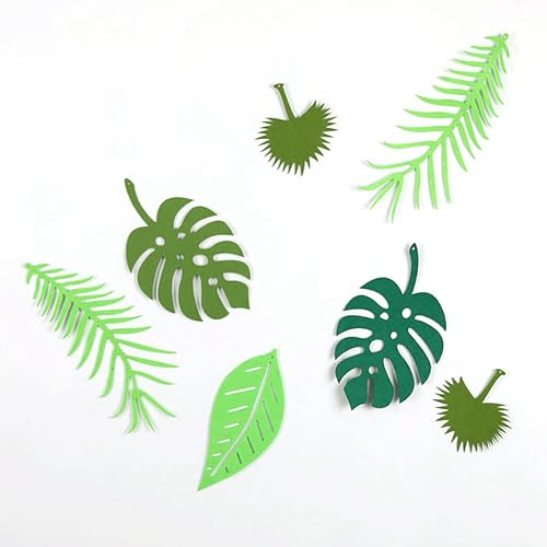GSHLLO 2 Pcs Tropical Palm Leaves Banner Faux Monstera Leaves Garland Green Summer Jungle Banner Hawaiian Theme Party Decorations for Birthday - Thumbnail 4