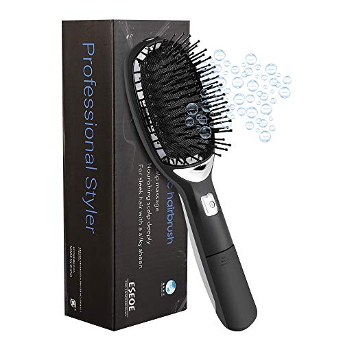 Negative Ionic Hair Brush, Upgrade Professional Anti Static Detachable Paddle Comb for Frizz-Free Hair Care & Thick Hair Fast Natural Straight Styling for Women Men Girls (Black)