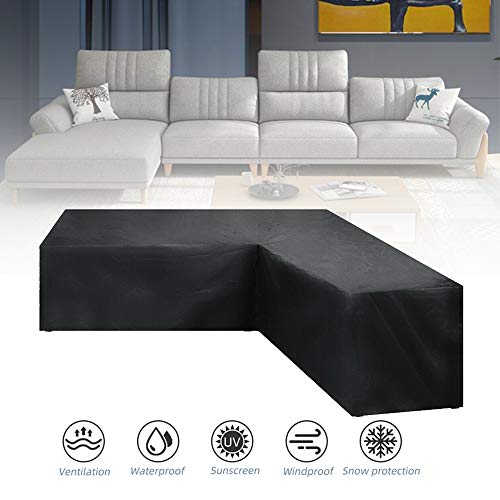 LMYDIDO Gartenmöbel Abdeckung L-Form Schwerlast 210D Polyester Wasserdicht Staubdicht Lounge Abdeckung Schutzhüllen für… – Bild 4