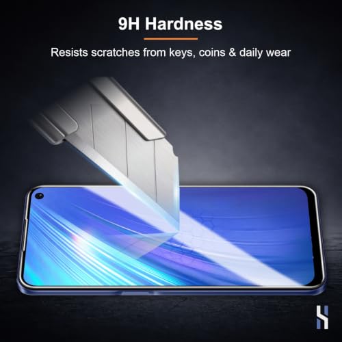 Image of Tempered Glass for Realme 6 | Realme 8S | Oppo A52 | Realme 6i - Military Grade 9H Screen Guard, Anti-Scratch, Shatterproof, Edge to Edge Full Coverage - Black Border