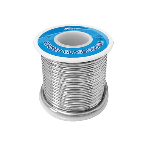 60/40 Solder for Stained Glass, 1/8 Inch Diameter, 1 Pound Spool, Stained Glass Supplies