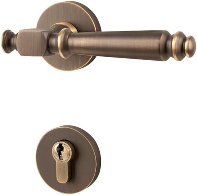 Door Knob Indoor Door Lock Silent American Light Double Door knob Solid Wood Doors Handle Bedroom Lock for Bathroom Doors Levers(Color1)