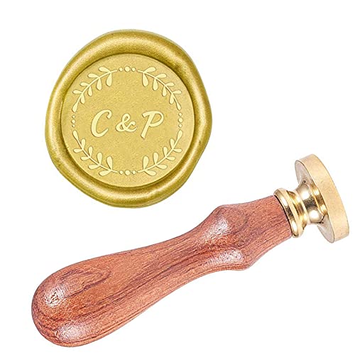 CRASPIRE Sello de Cera Personalizado Diseño de Logotipo Personalizado Sello de Cera de Sellado Personalizado Sello de Sellado de Cobre de Latón Retro Vintage con Mango de Madera (14) Cover