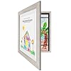 Americanflat 10×12.5 Kids Artwork Picture Frame in Driftwood – Displays 8.5×11 With Mat and 10×12.5 Without Mat – Composite Wood with Shatter Resistant Glass – Horizontal and Vertical Formats