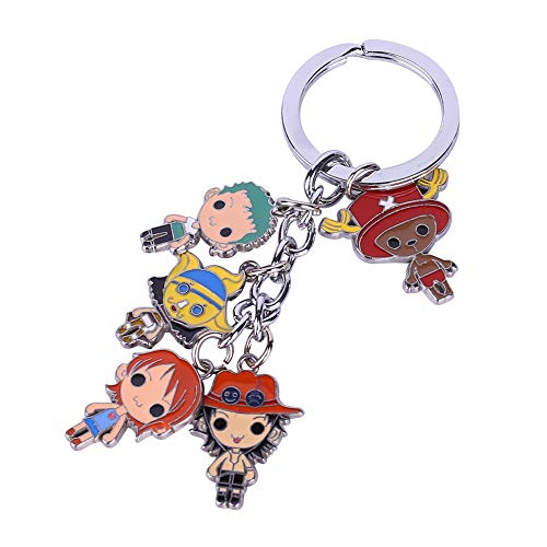 Preisvergleich Produktbild AMA-StarUK36 Anime One Piece Luffy Schlüsselbund cartoon charakter schlüsselanhänger legierung anhänger cartoon anime manga kreative sammlung geschenk für fans(H02)