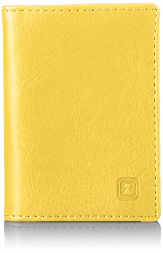 OPTEXX RFID Étui pour Cartes d'identité Homme et Femme en Cuir vegi certifié TÜV Jaune