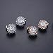 Gold Plated Sparkly Flower Square Cubic Zirconia Crystal Chandelier Rhinestone Stud Earrings Fashion Jewelry for Adult Women (White Gold Plated)
