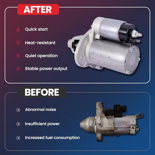 MOCA 19185 Starter Motor para Chrysler 2011-2016 300 3.6L, Dodge 2011-2016 Charger Challenger 3.6L, Jeep 2013-2015 Grand Cherokee 3.6L, Ram 2013-2014 1500 3.6L miniatura 5