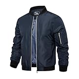 QLZ Men's Bomber Jackets Varsity Flight Jacket For Men Casual Windbreaker Windproof Track Warm Puffer Coat（Spring/Fall/Winter）