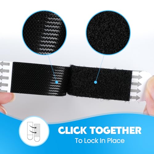 LLPT Klebestreifen | 24 Paar(48 Streifen) | Large 19 x 94 mm | Bilder-Montagestreifen Bilder Aufhängen Ohne Bohren | Klettband Selbstklebend | für Wandposter (LB19924) | Schwarz