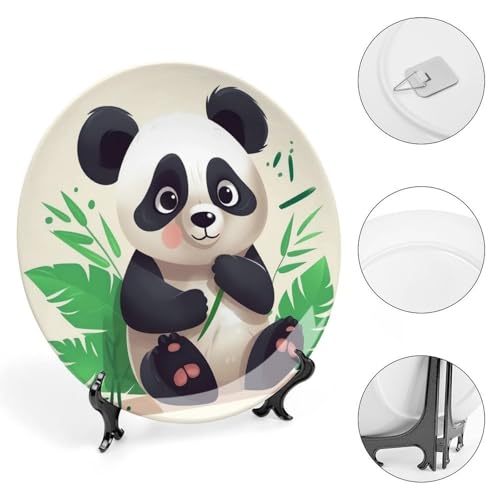 Plato decorativo de porcelana Bone China Panda Star 7 in miniatura 4