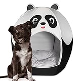 Maccabi Art Panda Theme Dog Bed - Cute Igloo Style Pet Bet - Fits Medium Dogs, Puppies, Cats - Pillow Insert with Plush Lined Interrior, Non-Slip Igloo Design - 25 x 25 x 22