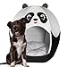 MACCABI ART Panda Theme Dog Bed - Cute Igloo Style Pet Bet - Fits Small Dogs, Puppies, Cats - Pillow Insert with Plush Lined Interrior, Non-Slip Igloo Design - 16 x 16 x 18