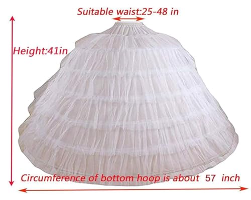 Tulle Petticoat Crinoline Underskirt for Women Under Dress Long Ball Gown 6 Hoops Slips Skirt for Quinceanera Dress2