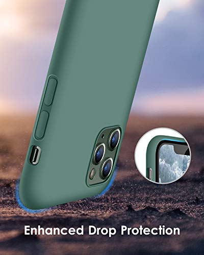 Dtto Compatible With Iphone 11 Pro Case, [Romance Series] Full Covered Silicone Cover [Enhanced Camera And Screen Protection] With Honeycomb Grid Cushion For Iphone 11 Pro 5.8" 2019,Midnight Green #TOP2