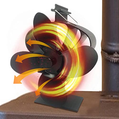 Fogão Ventilador - lareira alimentado por calor com 4 pás,fogão a lenha termodinâmico economizando m